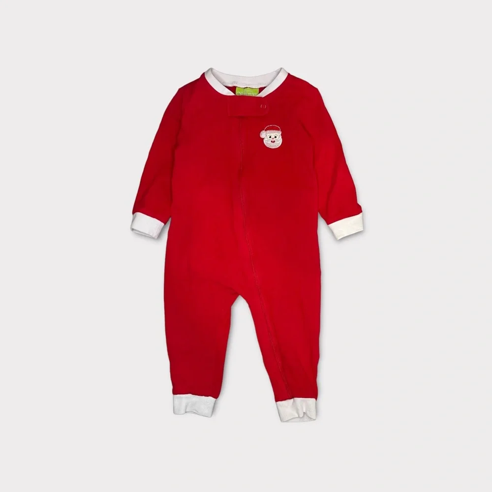 Classic Whimsy Red & White Monogrammed OVC Holiday Butt Flap Sleeper